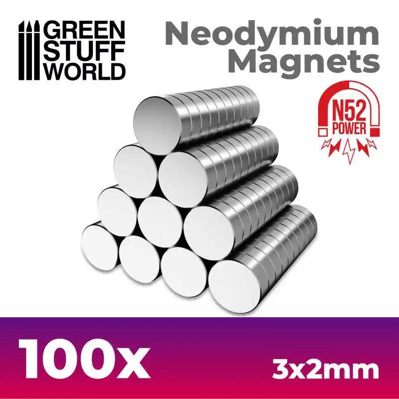 Expédition Rapide Green Stuff World 9264 Neodymium Magnets 3x2mm - 100 Units (N52)