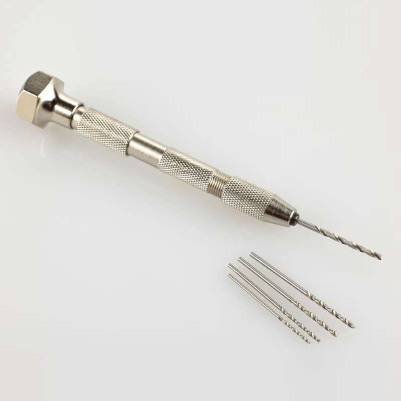 Heller 99019 Hand Drill with Five Drills (1, 1.2, 1.4, 1.5 and 1.8 mm) Authentique