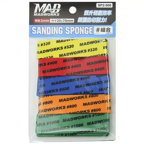 Meilleur Prix Madworks SP2-000 2MM Sanding Sponge Standard Combo Pack - 4 each ( 320 / 400 / 600 / 800 and 1000)