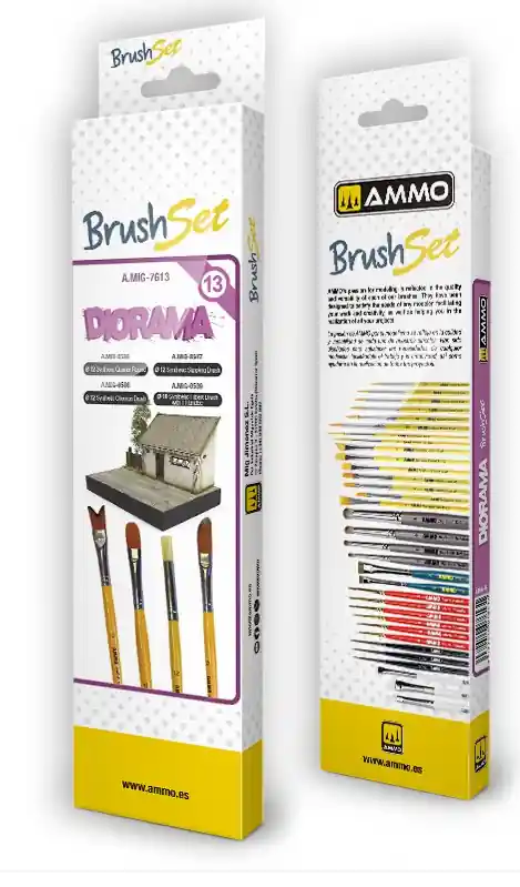 Prix Promo AMMO of Mig Jimenez 7613 Dioramas Brushes Set (4 pcs)