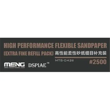 Meng Model MTS042E High Performance Flexible Sandpaper 2500 (Extra Fine Refill Pack) Promotion Saisonnière