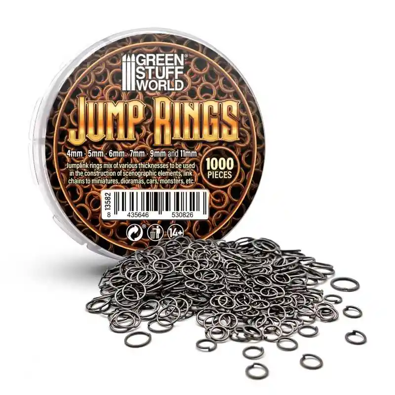 Green Stuff World 13582 Jump Rings 4mm / 5mm / 6mm / 7mm / 9mm and 11mm (1000 pcs) Solde