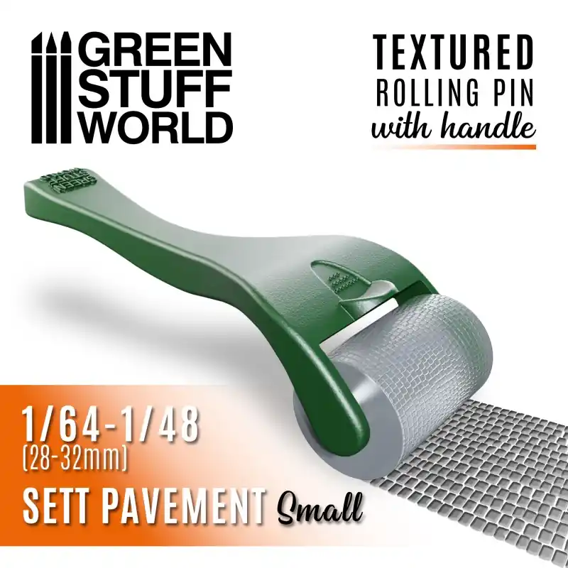Nouvelle Collection Green Stuff World 10495 Rolling pin with Handle - Sett Pavement Small