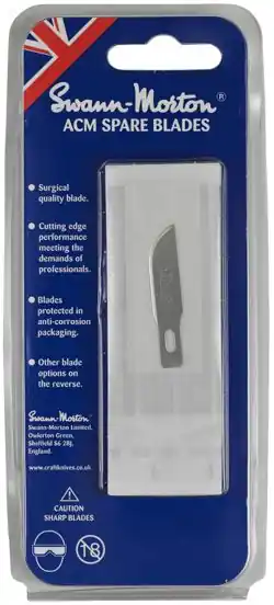 Réduction Swann Morton 9130 No.10 Blade to fit SWA-9105 No.1 handle in pack of 5 blades