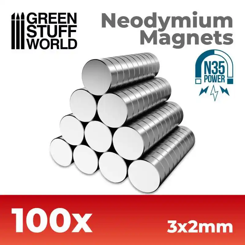 Top Vente Green Stuff World 9062 Neodymium Magnets 3x2mm - 100 Units (N35)