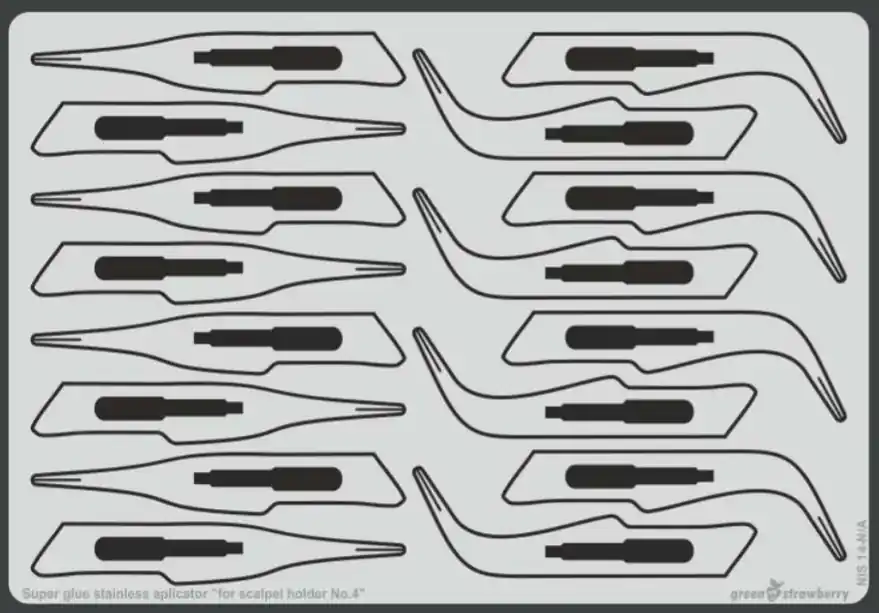 Marque Green Strawberry NIS-14 Super Glue Stainless Applicator (For Scalpel Holder No.4)