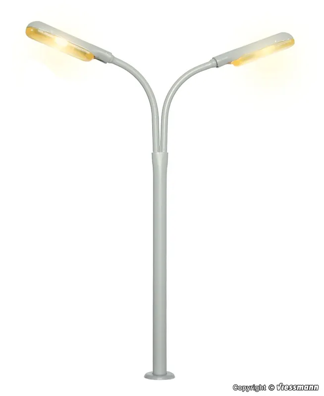 Viessmann 6096 Latarnia uliczna podwójna - LED żółte (100 mm) Remise